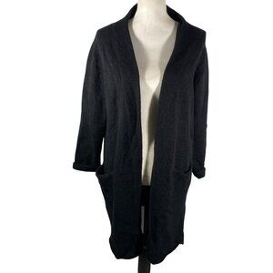 Jenni Kayne Womens Black Open Cardigan XS Merino Wool Yak Blend quiet luxury neu